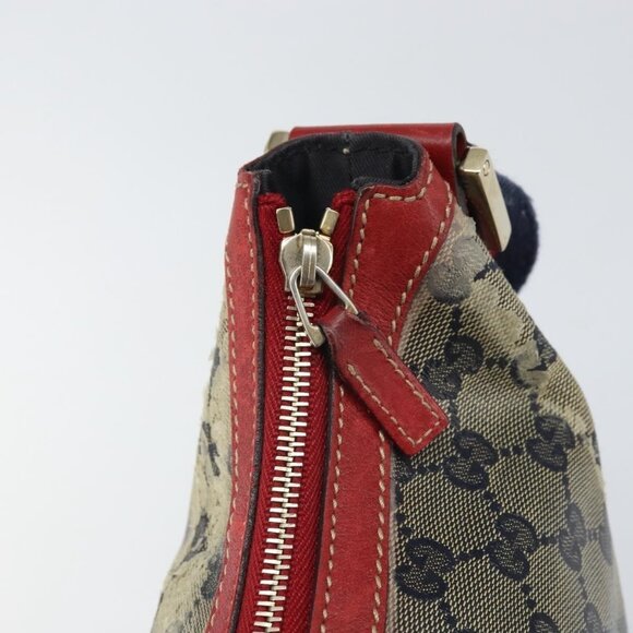 Authentic GUCCI GG Crystal Shoulder Bag Coated Canvas Navy Gold 181092 - Picture 2 of 16
